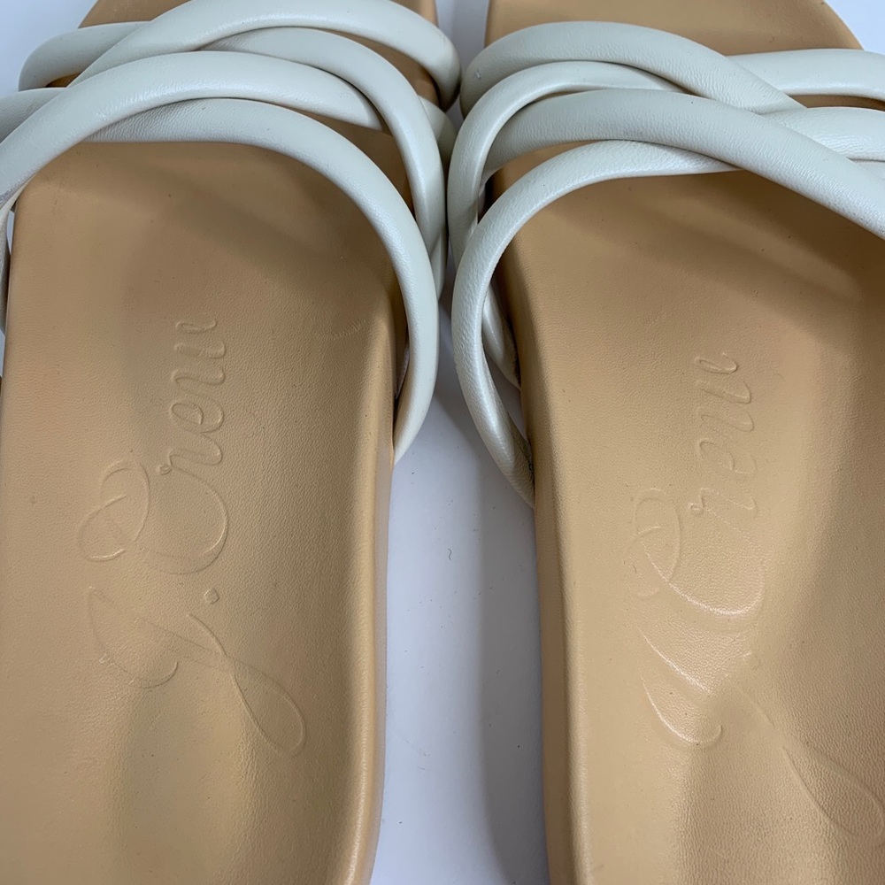 J Crew Pacific Fresh Cream Cushy Slip On Sandals Strappy Size 8.5 Women’s - Picture 9 of 11